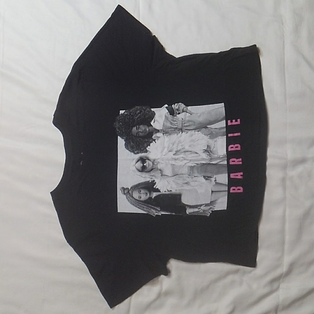 Barbie Graphic Short Sleeve Cropped Cotton Tee XL